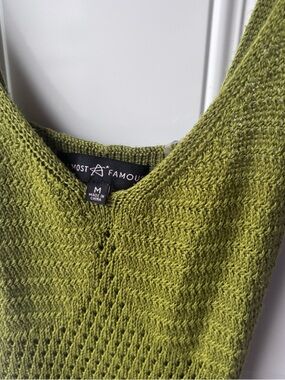 Almost Famous Olive Green Textured Knit Maxi Dress